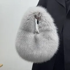 ☆ グレー ☆ フェイクファートートバッグ pmybag20 フェイクファー バッグ ファーバッグ 小さめ エコファートートバッグ ハンドバッグ 手提げバッグ ミニトートバッグ ハンドバック トートバック レディース ミニバッグ おしゃれ かわいい