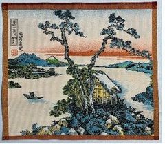 ジャガード織マット　No.8　信州・諏訪湖　３０ｃｍｘ２７ｃｍ