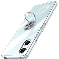 新品 Xperia 10 VI 用 ケース クリア リング付き エクスペリア 10 VI/SO-52E / SOG14 / A402SO / XQ-ES44 カバー 透明 おしゃれ OURJOY スマホケース メッキ加工 ソフトケース 耐衝撃 軽量 薄型 スタ