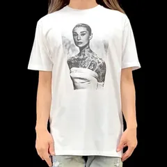 オリジナル Tシャツ オードリーヘプバーン ローマの休日 ワイルド タトゥー 映画 女優 Tシャツ S M L XL タイト ジャスト 大きい ビッグ オーバーサイズ メンズ レディース ユニセックス ピンククリーム