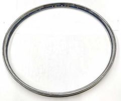 新品・訳あり(CPメッキで一部にサビ有り)昭和レトロ マルキチ(UKAI柳原工業) 実用自転車BEリム 26x1-3/8 CP鉄 40Hの1本売り(#00420047)
