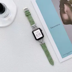 新品未使用品 591010384041 Apple Watch パステルカラー フェイクレザー バンド 38/40/41mm　グリーン