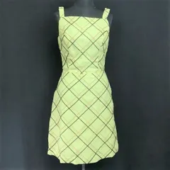 USA製★トッカ/tocca★ワンピースドレス【4/S/黄色】クロスライン柄刺繍/バックファスナー◆BA619<sale>