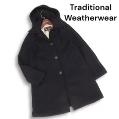 Traditional Weatherwear トラディショナルウェザーウェア DERBY♪ ダービー フード ウール コート Sz.36 レディース 黒