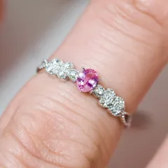 限界大特価売り切り値下げ❣️PTパパラチアダイアモンド入りリング