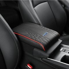 ◆フォード FORD◆ブラック/レッドエッジ◆アームレストマット コンソールボックスパッド 形状記憶 肘置きカバー 収納ボックスマット 革製 