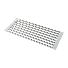 【特売】レック 抗菌 たためる シンク 水切り スライドラック (伸縮タイプ) 幅40~60cm KK00101