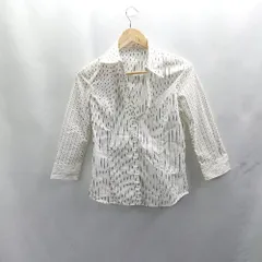 ◇ ⊂◎ COMME CA DU MODE コムサデモード ストライプ柄 長袖 シャツ サイズ9 ホワイト ブラック レディース E  【1503310007893】