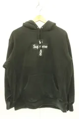 【中古】 Supreme メンズパーカー  Cross Box Logo Hooded Sweatshirt Supreme 黒 ブラック ロゴ