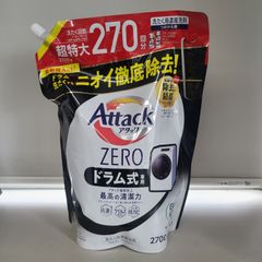 【大容量】 アタックZERO 洗濯洗剤 液体 ドラム式専用 アタック液体史上 最高の清潔力 詰め替え用 2700g