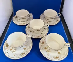 ノリタケ Noritake コンテンポラリー ファインチャイナ カップ&ソーサー　５客　花柄