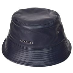 コーチ 帽子 COACH レザー コットン シグネチャー ロゴ バケットハット バケハ サファリハット 帽子 ブルー CB697