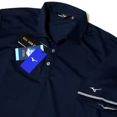 ●送料390円可能商品 ミズノ ゴルフ MIZUNO GOLF 新品 メンズ 吸汗速乾 ストレッチ 半袖 ポロシャツ 紺[52JA9051141N-2XL] 一 三 零★QWER