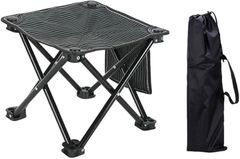 CLeDeL（クレーデル） ミニアウトドアチェア 収納バッグ付き 折りたたみ椅子 キャンプ 軽量 コンパクト 持ち運び 折り畳み ポータブルチェア 釣り バーベキュー 登山 野外 推し活 単品( ブラック,  コンパクト)