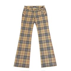 中古 バーバリーブルーレーベル BURBERRY BLUELABEL コットンパンツ クリーニング済み ノバチェック柄 レディース サイズ38