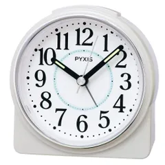 【新着商品】PYXIS 89×86×47mm 白パール ピクシス アナログ 置き時計 目覚まし時計 NR451W Clock) セイコークロック(Seiko