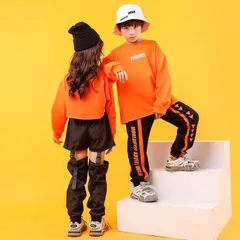 ステージ衣装 キッズ ダンス衣装 ヒップホップ HIPHOP 子供 トップス パンツ セットアップ 女の子 男の子 長袖 JAZZ DANCE ジャズダンス  練習着 体操服 zhulianj07zhulianj07