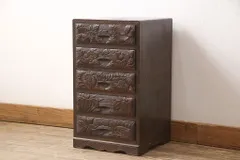 ★事前問合せ必須★ 小引き出し 中古 美品 伝統工芸 日光彫り 華やか 小物収納 卓上収納 リペア+発送まで3週間前後 R-054471