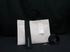 ■新品同様■ MARHEN.J マルヘンジェイ リコ キャンバス 2WAY ハンドバッグ トート ショルダー アイボリー系×ブラック系 BJ7233