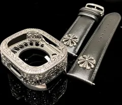 アラベスク　アップルウォッチ　メタルケース　レザーベルト 　77