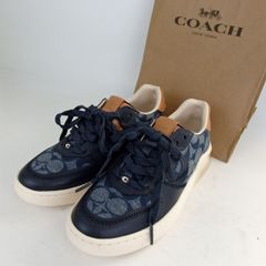 美品 COACHコーチ シグネチャースニーカー インティゴ G5331 23cm