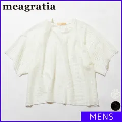 【新品】 meagratia メアグラーティア ビックtシャツ メンズ レディース ユニセックス 半袖 オーバーサイズ ビックシルエット トップス レイヤード 重ね着 おしゃれ ブランド tシャツ 夏服 春服 M ホワイト 白 23231-0509N-CP