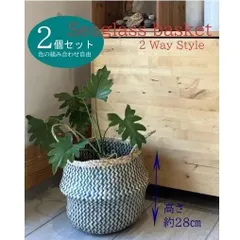 鉢カバー 2個セット 7号 8号 プランターカバー 造花　2WAY かご バスケット 収納 アウトドア 自然素材 ベトナム産 ベトナム雑貨