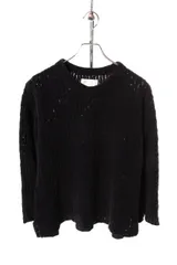 ブフト bukht ニット 鉤編み 長袖 丸首 コットン S ブラック 黒 B-MO15309 /TKのサムネイル