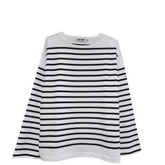 MONT KEMMEL/ パネルボーダーロングスリーブバスクTシャツ Color：WHITE×BLACK