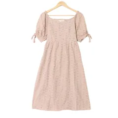 tocco トッコ 春夏★ 半袖 花柄 カットワーク ワンピース ミディ丈 Sz.M レディース