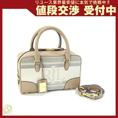  ラルフローレン 2WAYハンドバッグ ダークベージュ