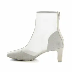 スナイデル SNIDEL バリエショートブーツ スクエアトゥ チャンキーヒール メッシュ M 23.5cm グレー SWGS211617 /AQ ■OF