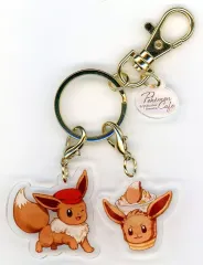 【中古】キーホルダー イーブイ(帽子＆ドリンクスリーブ) 「ポケットモンスター アクリルキーホルダーコレクション Pokemon Cafe ＆ Pikachu Sweets」 ポケモンセンター限定