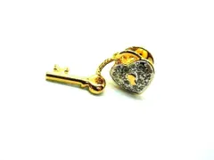 ■美品■ SWAROVSKI スワロフスキー ハートモチーフ ラインストーン ピンブローチ ピンバッジ アクセサリー ゴールド系 DH2771