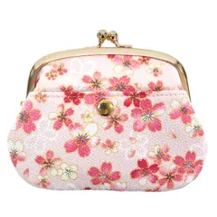 小紋工房 4寸親子がま口 財布 小銭入れ カードケース 二越ちりめん 京都 和KOMONO 江戸小紋 0207 (桜の舞（ピンク）) [桜の舞（ピンク）]