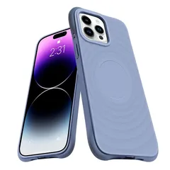 iPhone 14 Pro ケース MagSafe対応 シリコン 耐衝撃 アイフォン14 Pro 薄型 スマホケース バンパー カバー 米軍MIL規格取得 ストラップホール付き 衝撃吸収 ワイヤレス充電対応 柔軟 擦り傷防止（グレー）