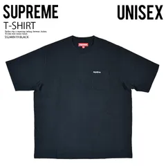 Supreme (シュプリーム) S/S POCKET TEE (ショートスリーブ ポケット Tシャツ) ユニセックス(メンズ モデル) 厚手 ポケットT 半袖 ティーシャツ トップス ロゴ刺繍 24SS 黒 (ブラック) SS24KN19 BLACK
