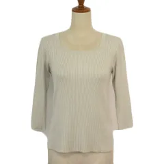 グリーンレーベルリラクシング ユナイテッドアローズ green label relaxing FFCリブスクエアネックニット グレー