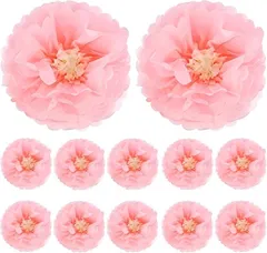 fogman 互換品 ペーパーフラワー フラワーペーパー 飾り 花紙 パーティーグッズ 12個セット(ピンク)