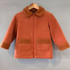 KUMIKYOKU FAM 組曲 フェイクスエード ボアコート オレンジブラウン〜キャメル キッズ ジュニア 110cm