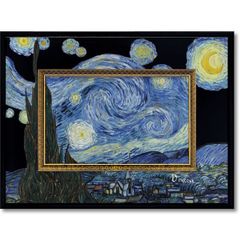 水晶絵 ゴッホ 「星月夜」 アートパネル クリスタル 立体 絵画 アート