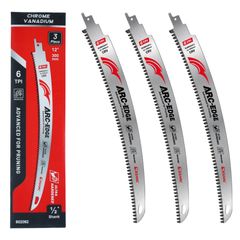 【正規品（新品）】EZARC レシプロソー替刃 生木用 曲刃  6山 高速切断 クロムバナジウム鋼  衝撃燒入 長寿命 生木の剪定 枝・幹の伐採 (3本入)  長さ300mm