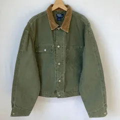 Polo Ralph Lauren ポロラルフローレン SPORTSMAN スポーツマン デニム ジャケット キャンバス カバーオール コーデュロイ アウトドア モスグリーン 緑 アメリカ製 USA L