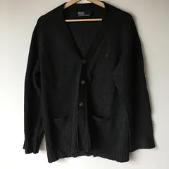 90年代 ポロラルフローレン ニットカーディガン メンズ M グレー 2731202510140026