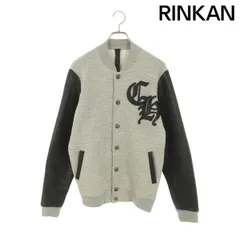 クロムハーツ JKT GRP NOT BOMBER CHワッペンレザー切り替えスタジャン