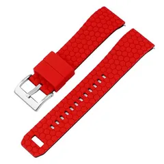 [20mm/レッド]シリコン 時計バンド ベルト バンド