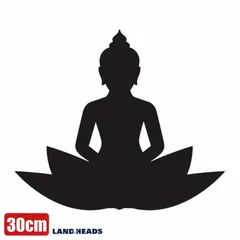 車 ステッカー 30cm 神様 仏陀 座禅 給油口 おもしろ バイク かっこいい カー用品 かわいい シール おしゃれ 転写式 黒 送料無料 st2024-30