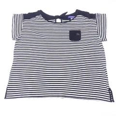 バーバリー ブルーレーベル ボーダー Tシャツ カットソー ブラック×ホワイト 38サイズ Burberry