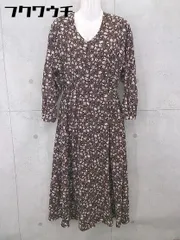 ◇ LOWRYS FARM ローリーズファーム 花柄 長袖 ロング ワンピース サイズF ブラウン系 レディース 【中古】 【1103110009433】