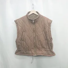 ◇ ⊇ me+em select ミームセレクト キルティング ベスト サイズF ブラウン レディース E  【1503060009130】